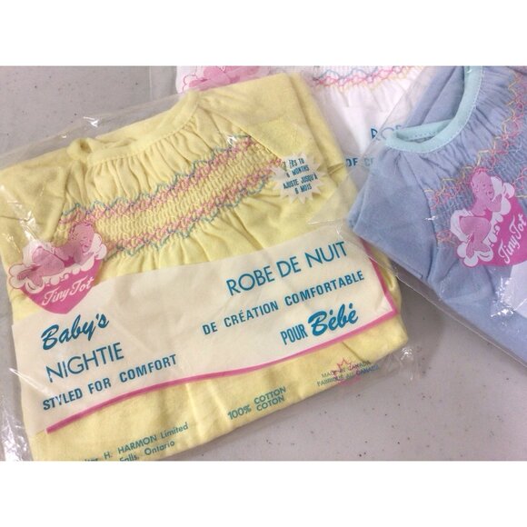 Vintage Tiny Tot Baby Girl Night Gowns New Lot of 3 - Picture 3 of 4